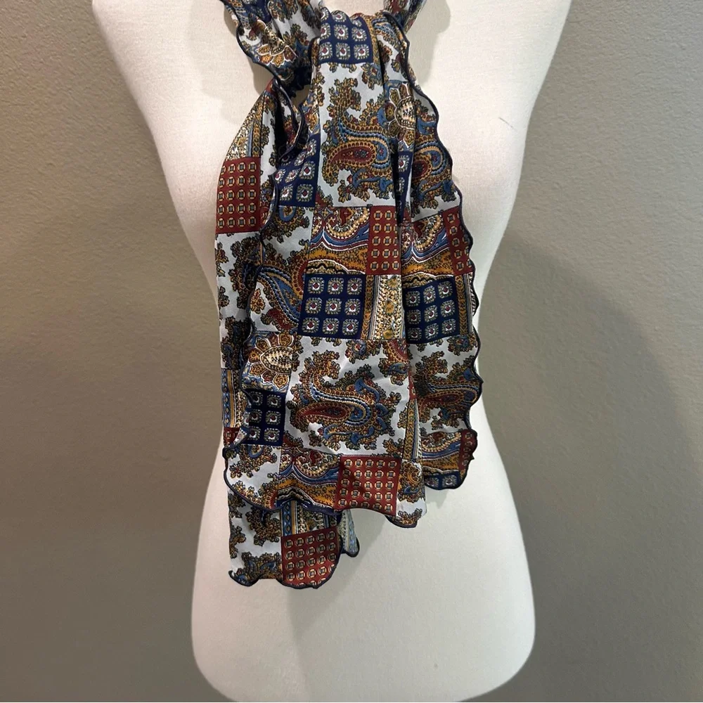 Multicolor Paisley Patchwork Scarf Neck Tie Paisley Vintage